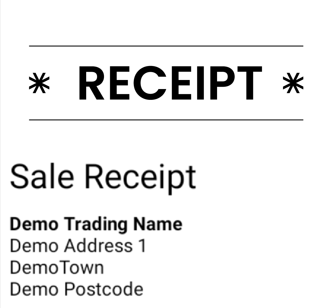 Personalise your receipt